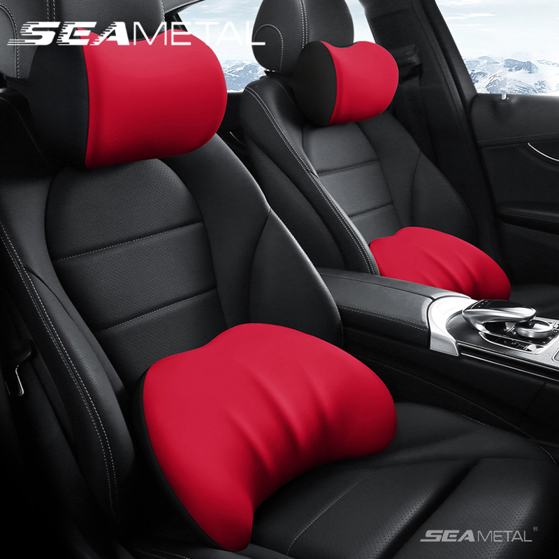 SEAMETAL-almohada ergonómica p - Memory Foam Car Neck Pillow Lumbar Support reseña y precio