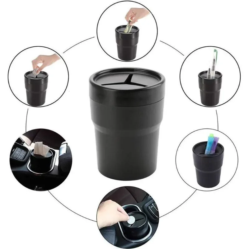 2 unidades de cubo de basura p - Waterproof Car Trash Can With Lid reseña y precio