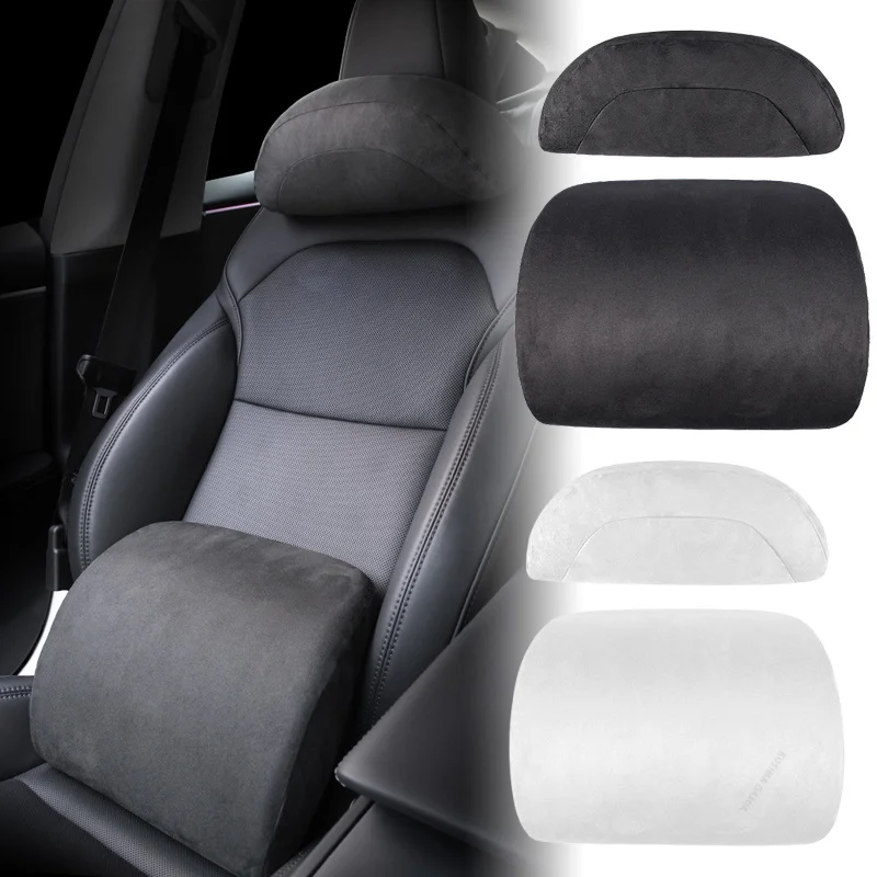 Almohada para el cuello y repo - Memory Foam Car Neck Pillow Lumbar Support reseña y precio